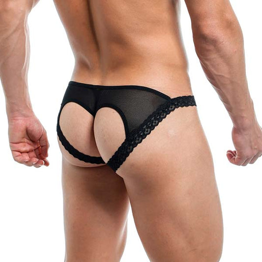 G-String Mallas - Negro - encaje - lenceria masculina - ropa interior encaje hombre