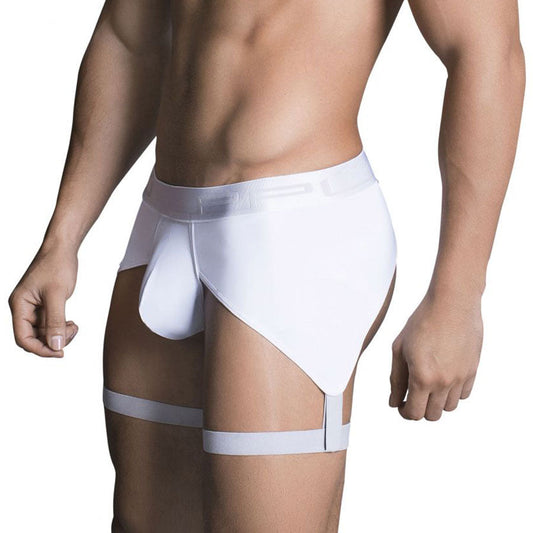 G-string/Brief white - portaligas hombre - lenceria sexy hombre - ropa interior masculina - caloncillo