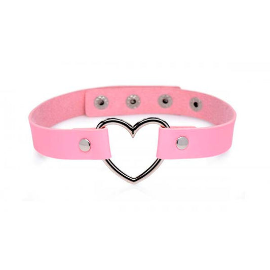 Gargantilla Sweet Heart Chrome Heart Rosa - Collar Bondage - Collar Kink - Envios discretos