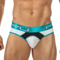 Jockstrap White/Light Blue - jock - suspensorio - calzoncillo - lenceria masculina - ropa interior hombre
