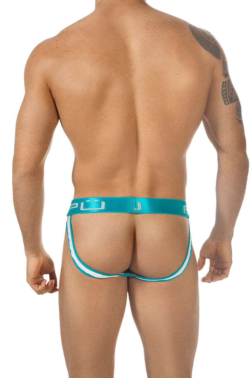 Jockstrap White/Light Blue - jock - suspensorio - calzoncillo - lenceria masculina - ropa interior hombre
