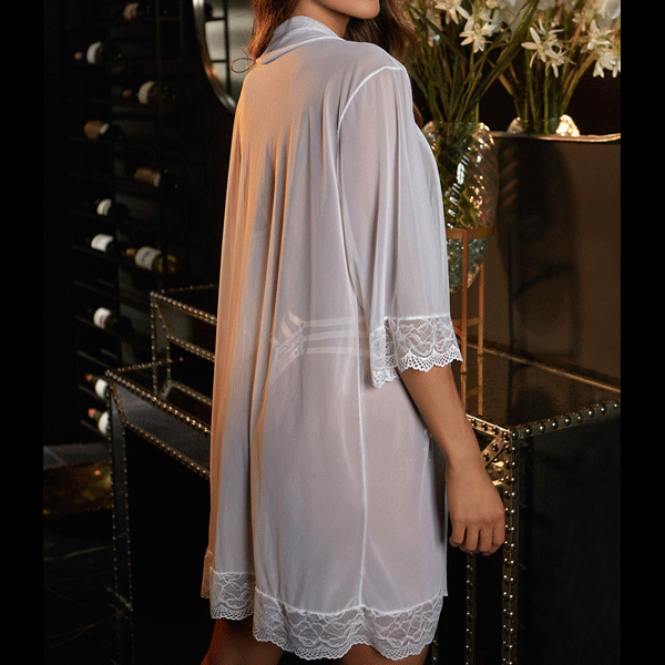 Kimono Encanto Envolvente - bata de noche - Ropa sexy para mujer - lenceria encaje sensual