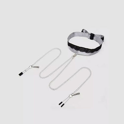 Kit pinzas y collar de saten - 50 sombras de grey - juguetes eroticos - bdsm - bondage - kit de juguetes - juguetes sexuales - sexshop chile