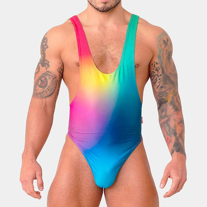 LUCHADOR RAINBOW - Traje de lucha - body - bodie masculino - traje sexy cuerpo completo
