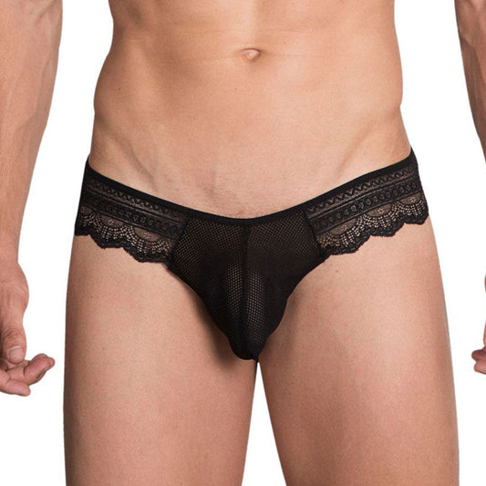Lace thongs black - Lenceria masculina - ropa interior sexy hombre - tanga para hombre - colaless hombre - sexshop - lenceria de encaje de hombre