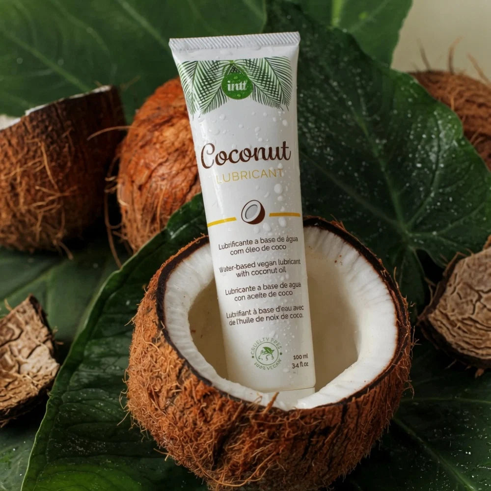 lubricante - lubricante de coco - oleo de coco - lubricante hipoalergenico -lubricante a base de agua - textura espesa - lubricante intimo - lubricante vaginal - lubricante anal - compatible con preservativos - sin olor - comestible - sensacion suave - lubricante compatible con juguetes - intt europa - intt - sexshop dominame - dominame 