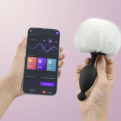 Magic bunny - plug cola conejo con app - plug anal - dilatador anal - plug con cola - plug con vibracion - plug vibrador - sexshop chile - juguetes sexuales