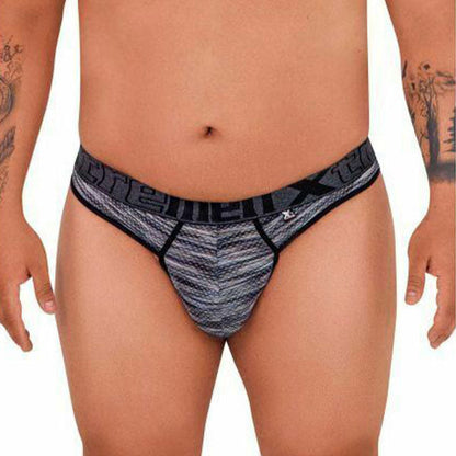 Microfiber Mesh Thongs Black Plus - ropa interior hombre - tanga masculina - lenceria hombre