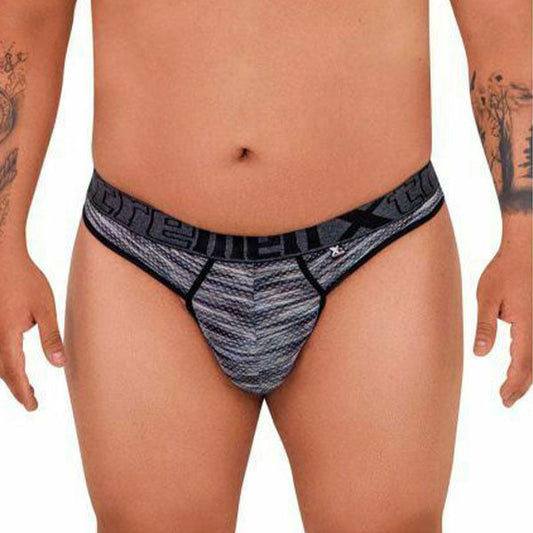 Microfiber Mesh Thongs Black Plus - ropa interior hombre - tanga masculina - lenceria hombre