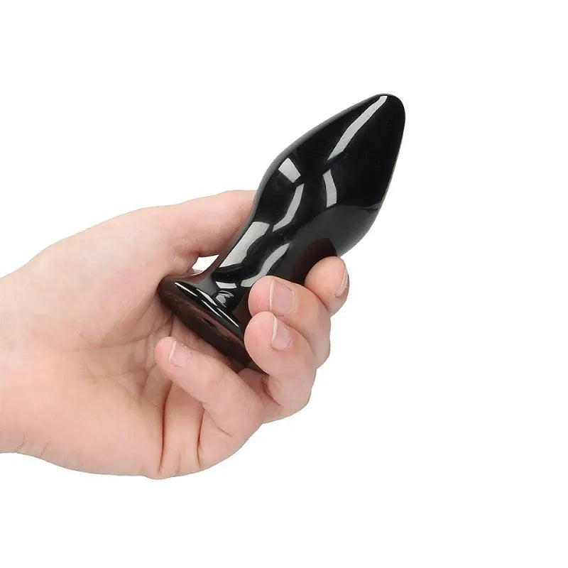 Plug Anal de Vidrio Vibrante Stretchy  de Ouch - Dilatador anal vibrante de vidrio - Sexshop Dominame.cl