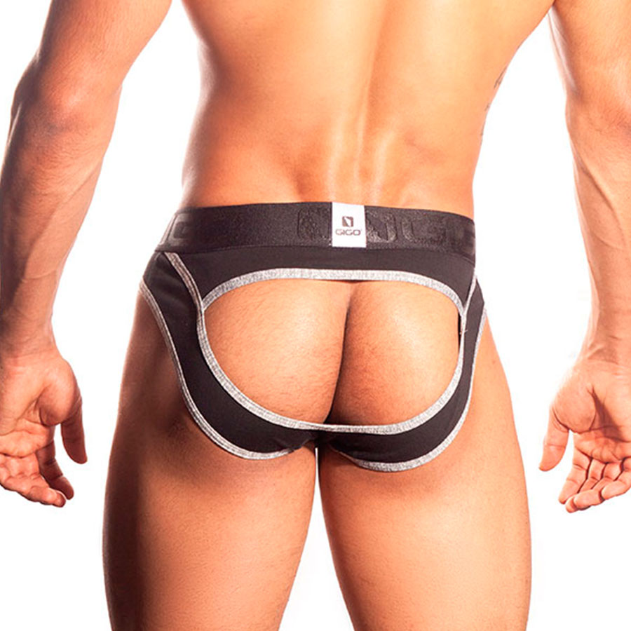 Plus Black Brief Jockstrap - suspensorio - lenceria masculina - ropa interior de hombre