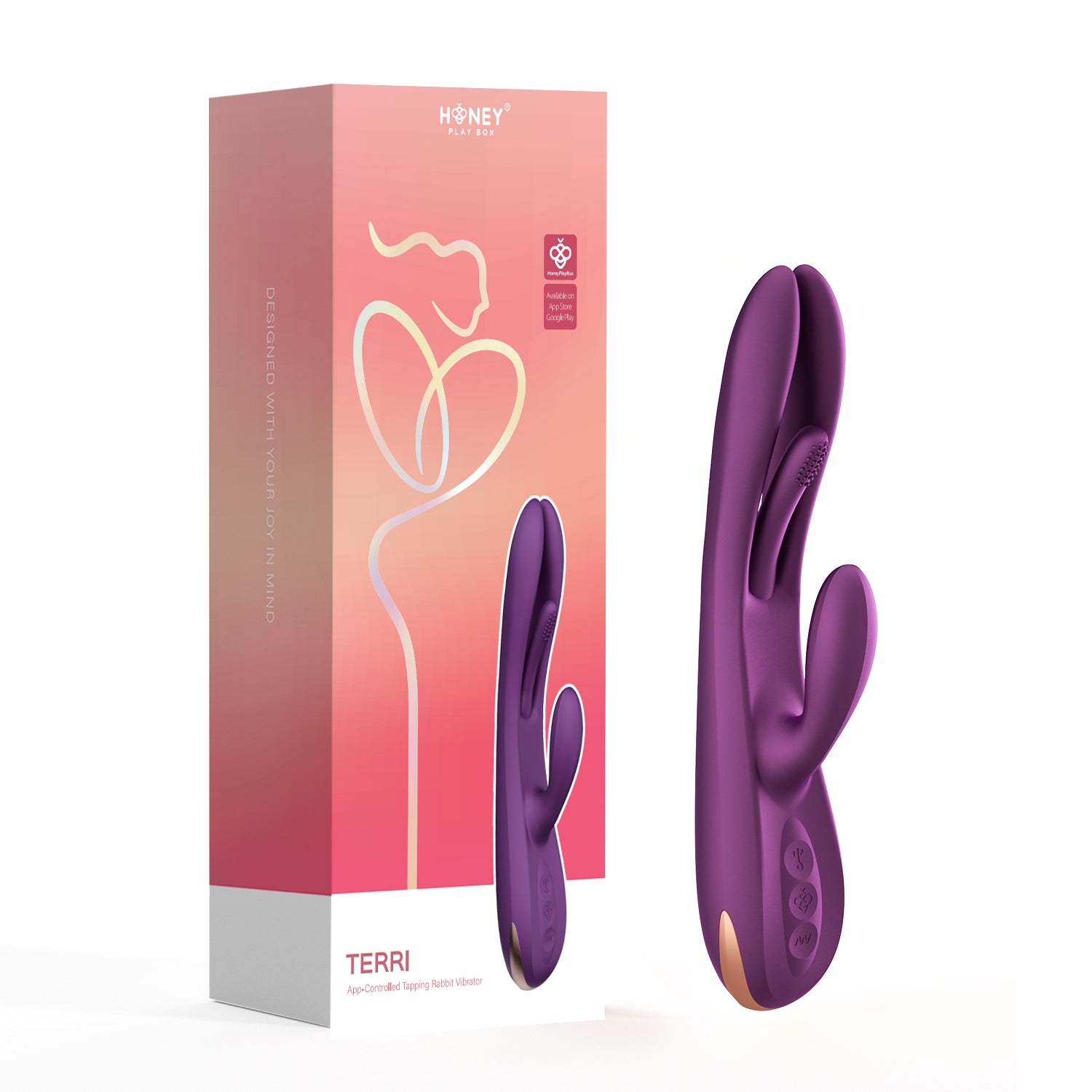 Terri vibrador triple con Kinky Finger de Honey Play Box - Vibrador femenino - vibrador con app - online sex shop