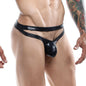 Thong Abierto Satinado - Negro - Ropa interior masculina - lenceria erotica de hombre - tanga masculina
