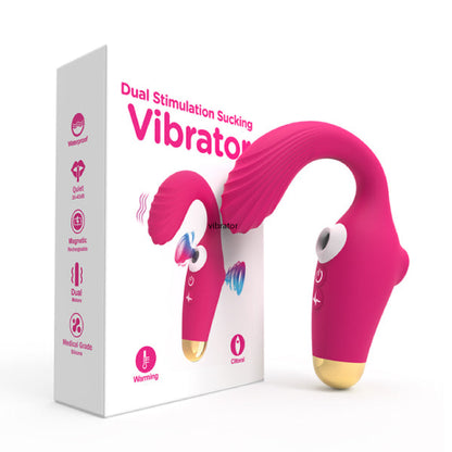 Vibrador dual sucking - succionador y pulsador con efecto calor - succionador de clitoris - juguetes sexuales - juguetes eroticos - vibrador sexual - sexshop chile - envios discretos